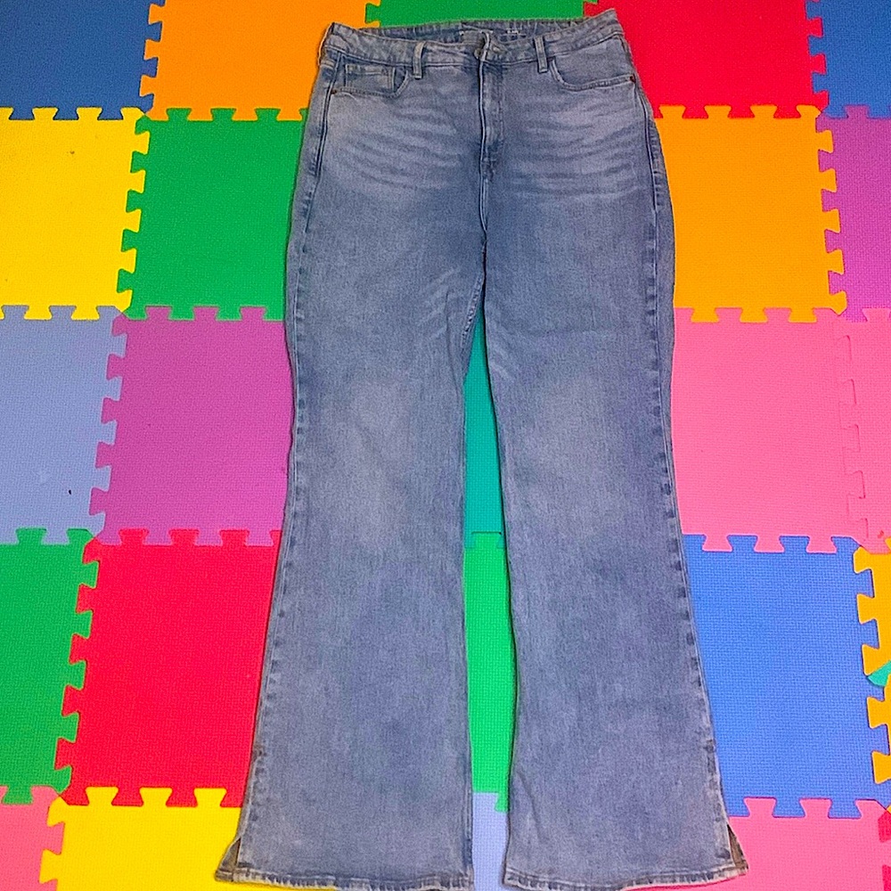 Old Navy higher high waisted side slit flare jeans